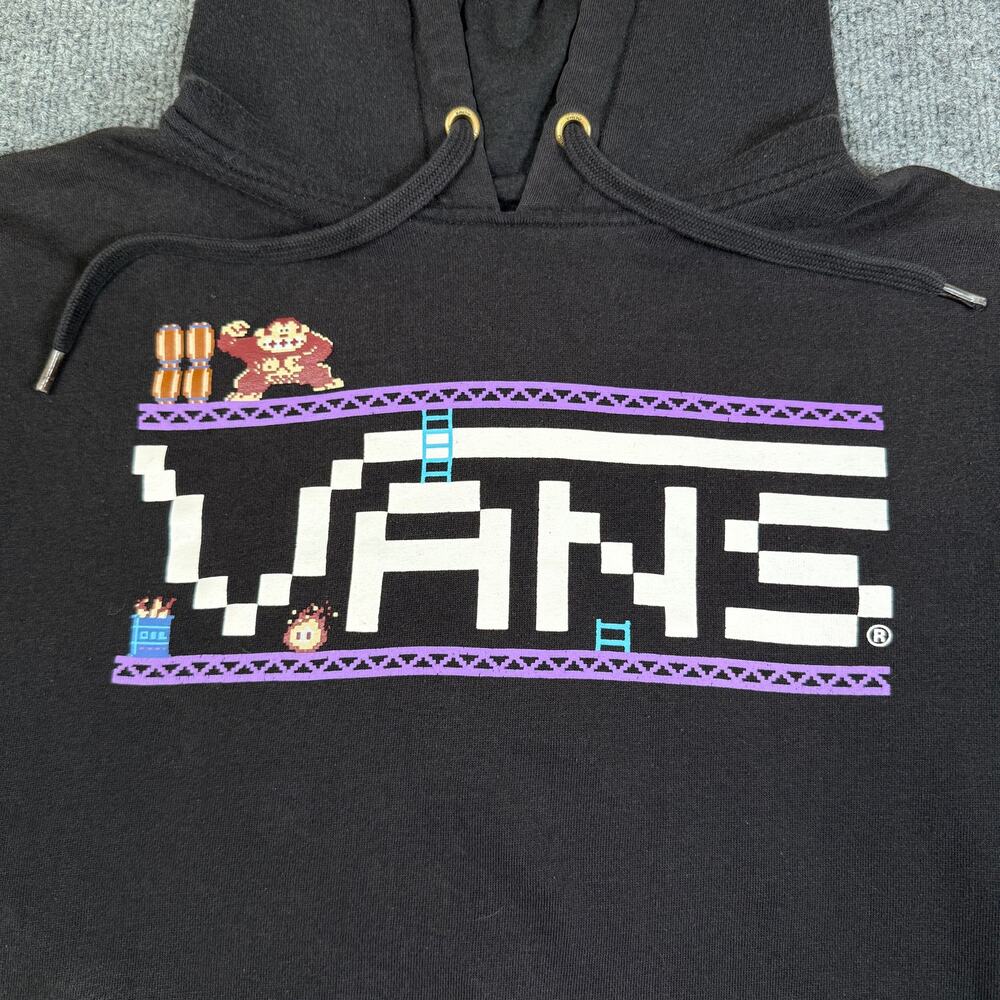 Vans x Nintendo NES Donkey Kong Hoodie Black Sweatshirt Size Medium RARE 2016 - Picture 4 of 10